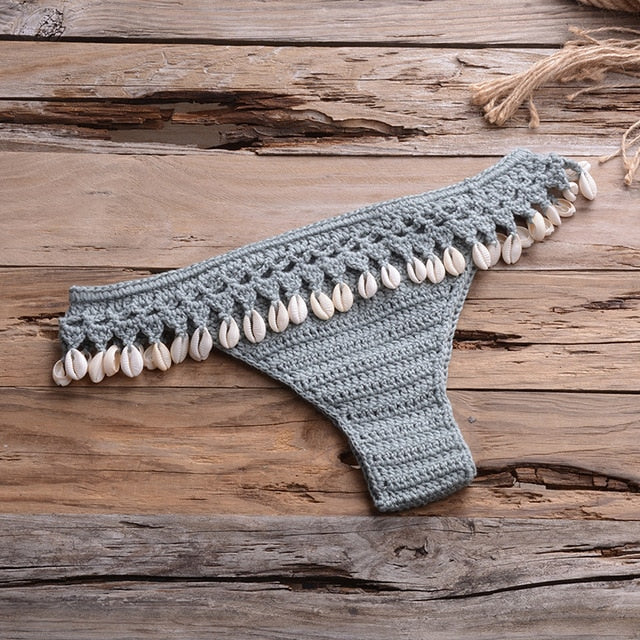 Shells Tassel Knitted Crochet Swimsuit