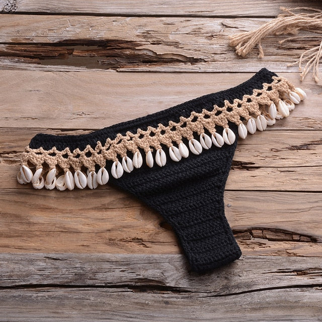 Shells Tassel Knitted Crochet Swimsuit