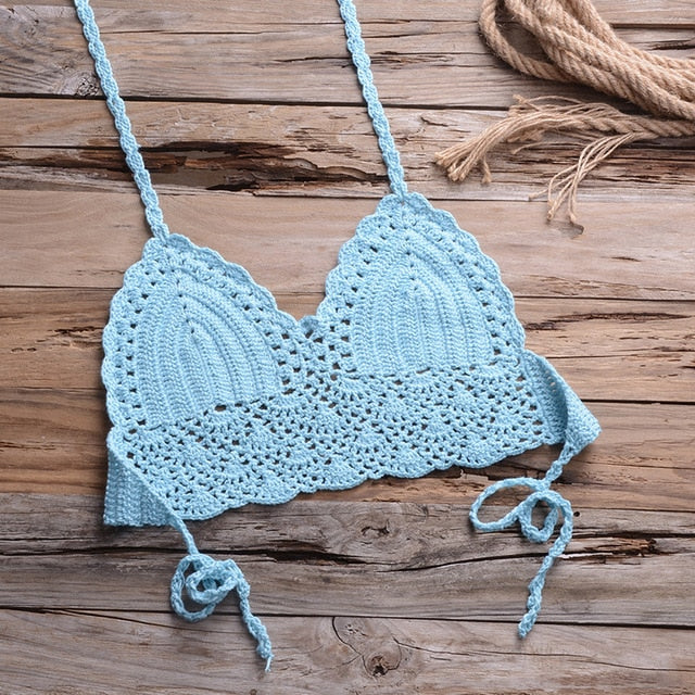 Shells Tassel Knitted Crochet Swimsuit