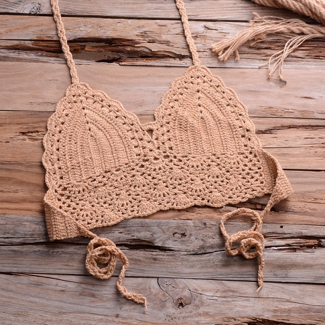 Shells Tassel Knitted Crochet Swimsuit