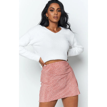 High Waist Floral mini skirt
